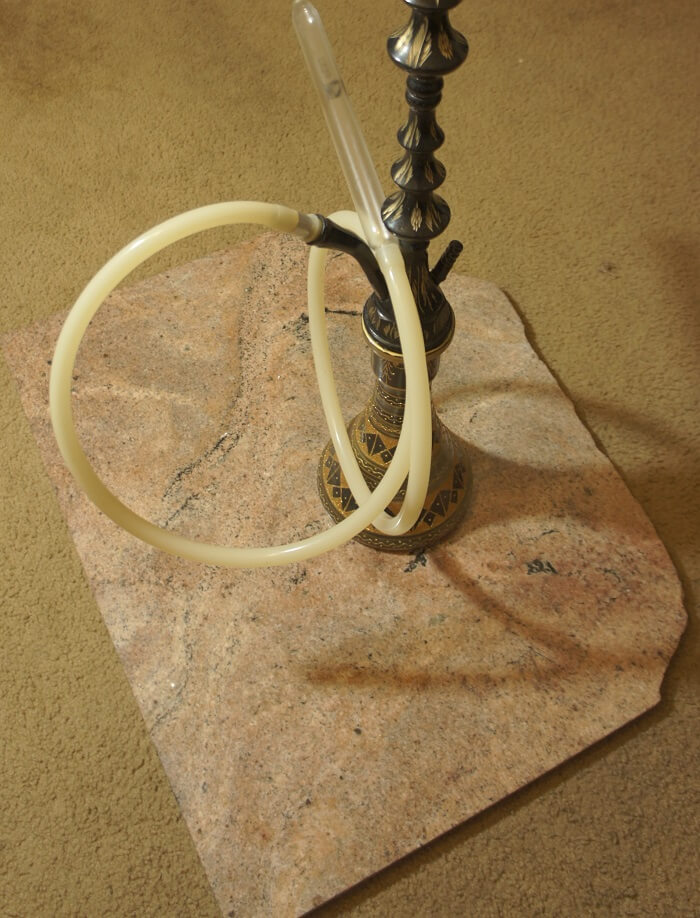 Stabilizing Hookah on Carpet